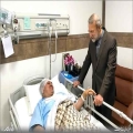 لاریجانی از غلامرضا تاجگردون در بیمارستان عیادت کرد