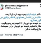 تاجگردون به ارسال لایحه دو فوریتی «مقابله با انتشار محتوای خبری خلاف واقع در فضای مجازی» به مجلس واکنش نشان داد