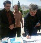 آیین امضای میثاق‌نامه «نه به حوادث جاده‌ای» که در پایگاه جوانان جمعیت هلال احمر شهر باشت